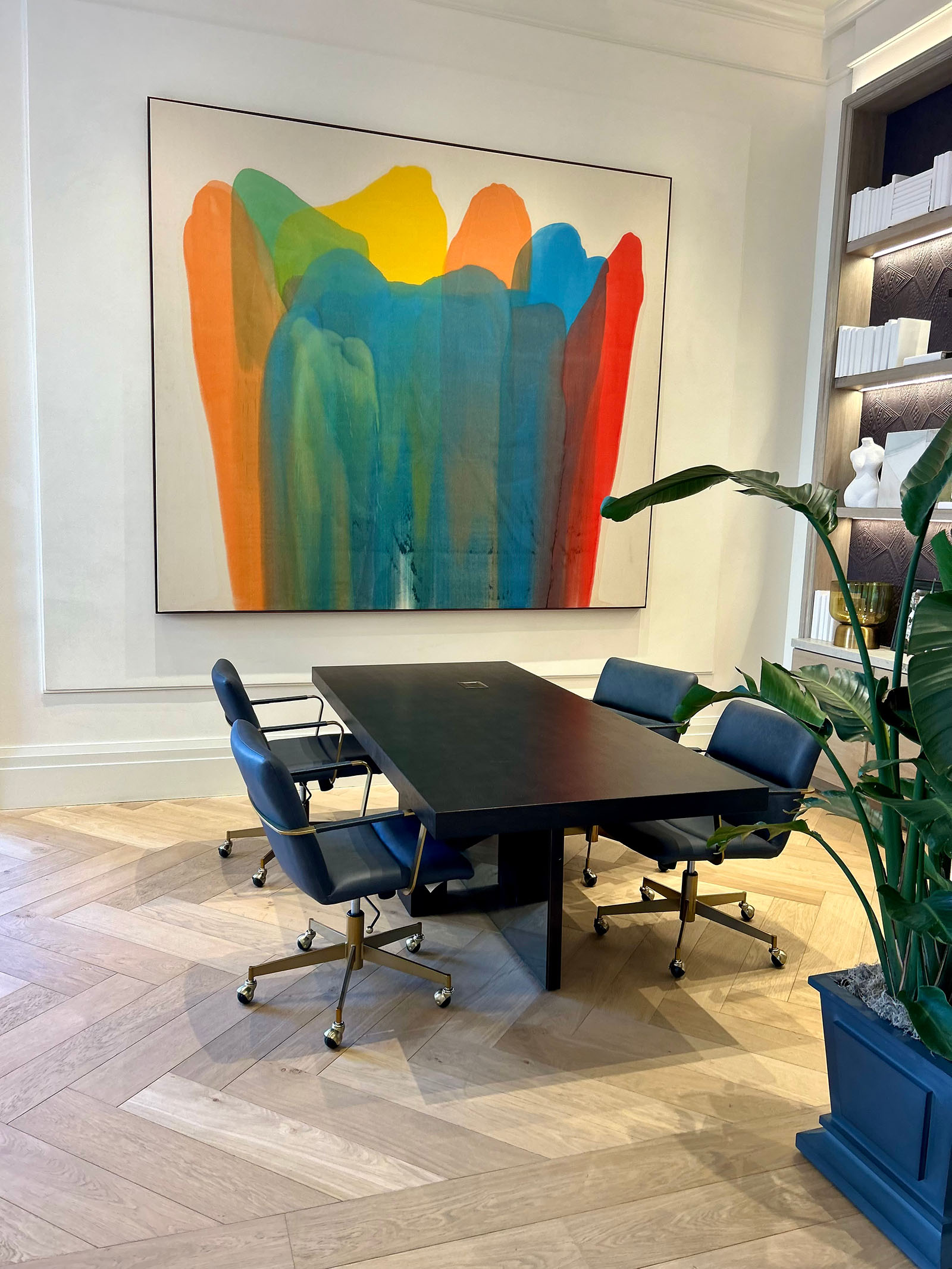 Delaware-luxury-apartment-lobby-large-framed-colorful-canvas-installation