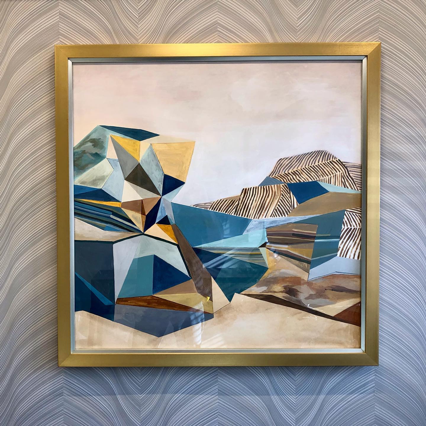 framed-geometric-abstract-artwork-commercial-interior-wall-install